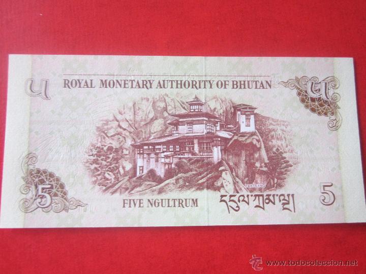 Billetes extranjeros: Bhutan. billete de 5 ngultrum - Foto 2