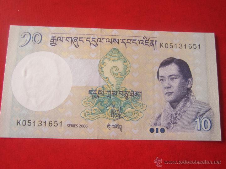 Billetes extranjeros: Bhutan. billete de 10 ngultrum. 2006 - Foto 1