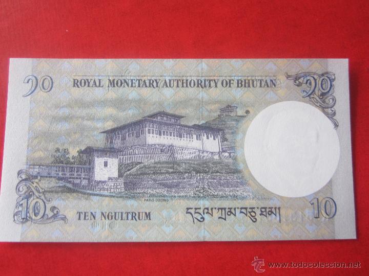 Billetes extranjeros: Bhutan. billete de 10 ngultrum. 2006 - Foto 2