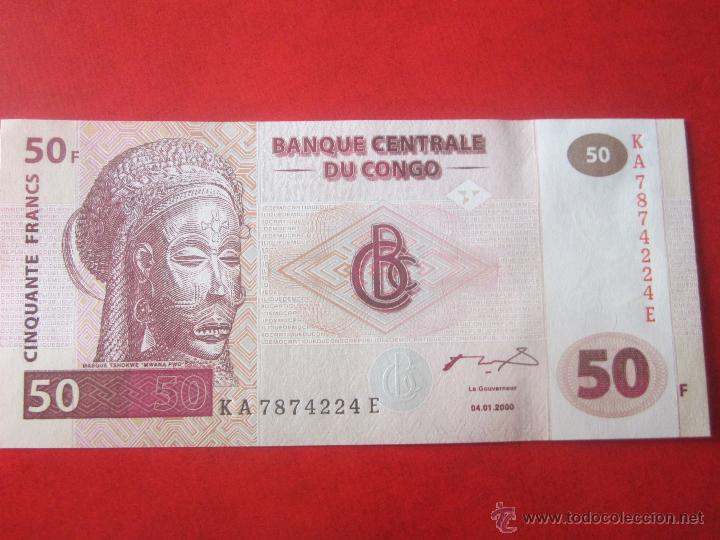 Billetes extranjeros: Congo. billete de 50 francos. 2000 - Foto 1