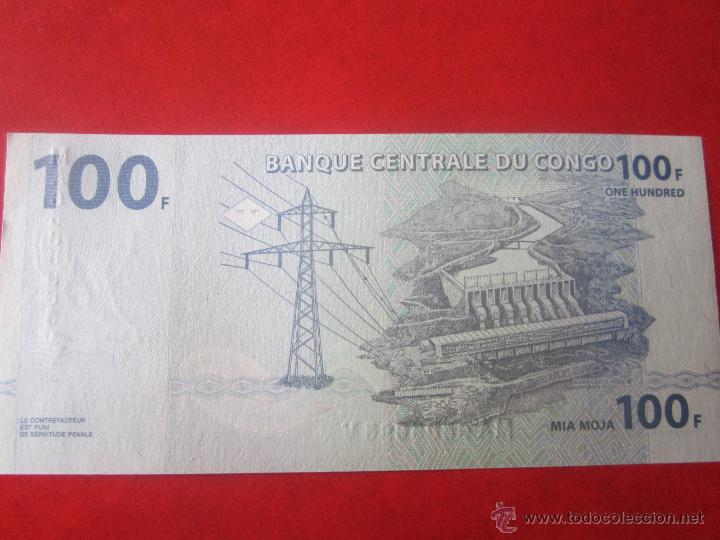 Billetes extranjeros: Congo. billete de 100 francos. 2007 - Foto 2