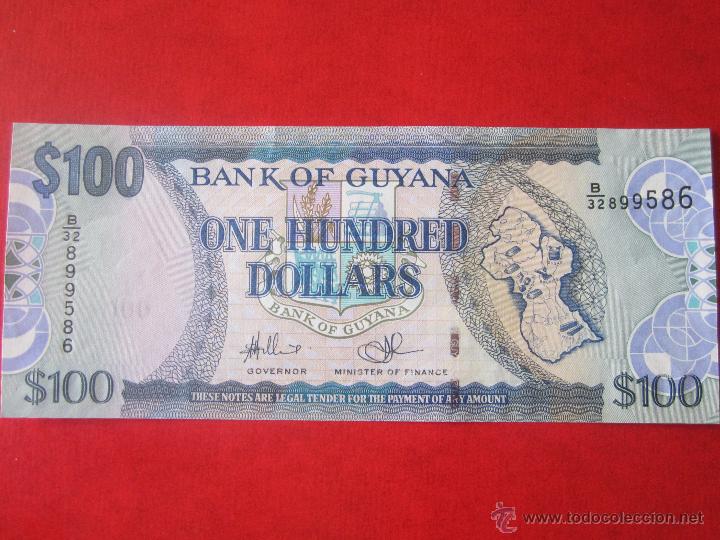 Billetes extranjeros: Guyana. billete de 100 d&oacute;lares. - Foto 1