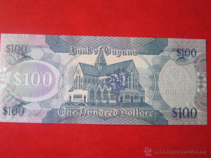 Billetes extranjeros: Guyana. billete de 100 d&oacute;lares. - Foto 2