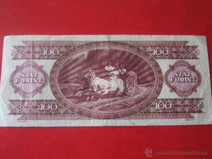 Billetes extranjeros: Hungria 100 florines. 1989 - Foto 2