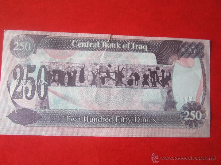 Billetes extranjeros: Irak. billete de 250 dinares. - Foto 2