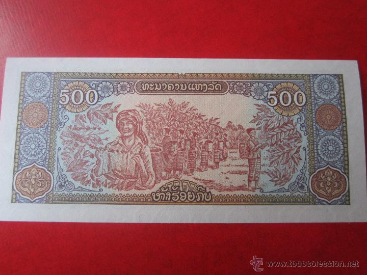 Billetes extranjeros: Laos. billete de 500 kip. 1988 - Foto 2