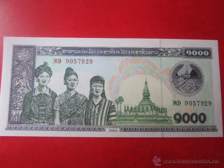 Billetes extranjeros: Laos. billete de 1000 kip. 2003 - Foto 1