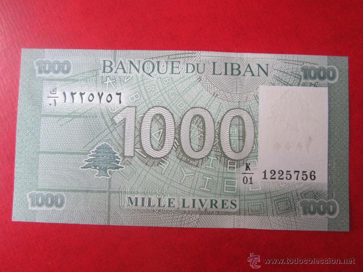 Billetes extranjeros: Libano. billete de 1000 libras. - Foto 1