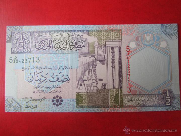 Billetes extranjeros: Libya. billete de 1/2 dinar. 1981. - Foto 1
