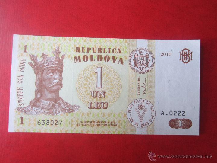 Billetes extranjeros: Moldavia. billete de 1 leu. 2010 - Foto 1