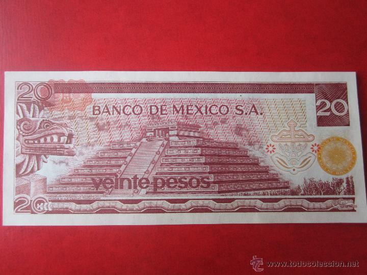 Billetes extranjeros: Mexico. billete de 20 pesos 1977 - Foto 2