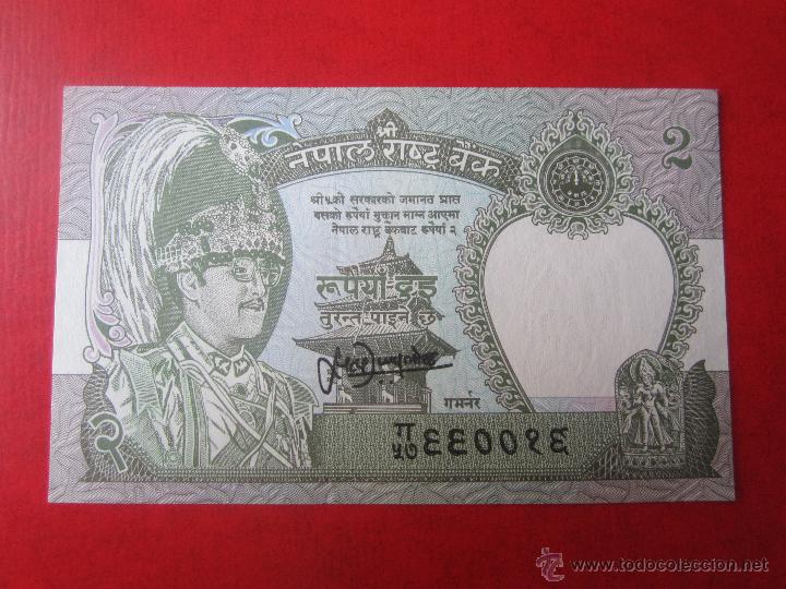 Billetes extranjeros: Nepal. billete de 2 rupias. 1981 - Foto 1