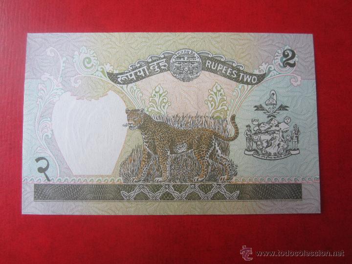 Billetes extranjeros: Nepal. billete de 2 rupias. 1981 - Foto 2
