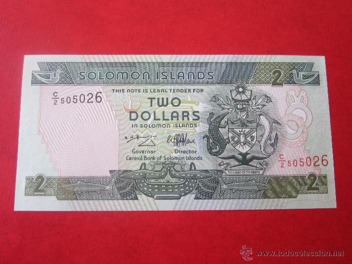 Billetes extranjeros: Islas Salomon. billete de 2 dolares - Foto 1
