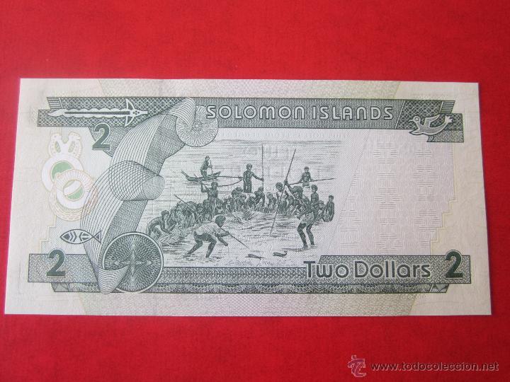 Billetes extranjeros: Islas Salomon. billete de 2 dolares - Foto 2