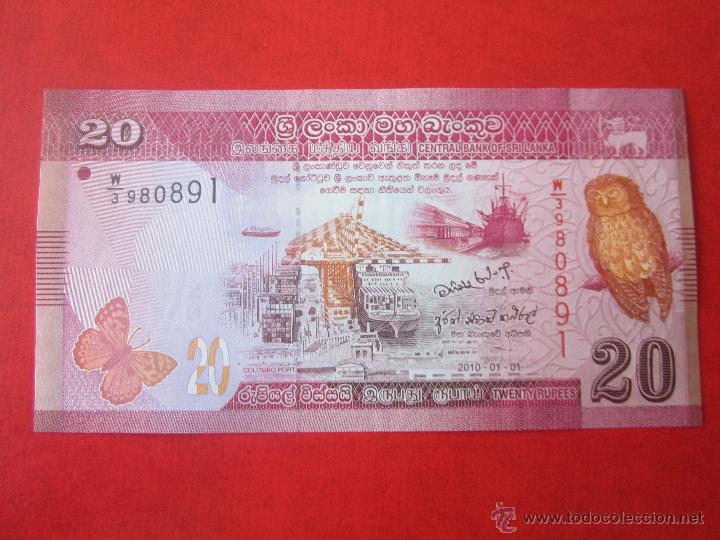Billetes extranjeros: Sri Lanka. billete de 20 rupias. 2010 - Foto 1