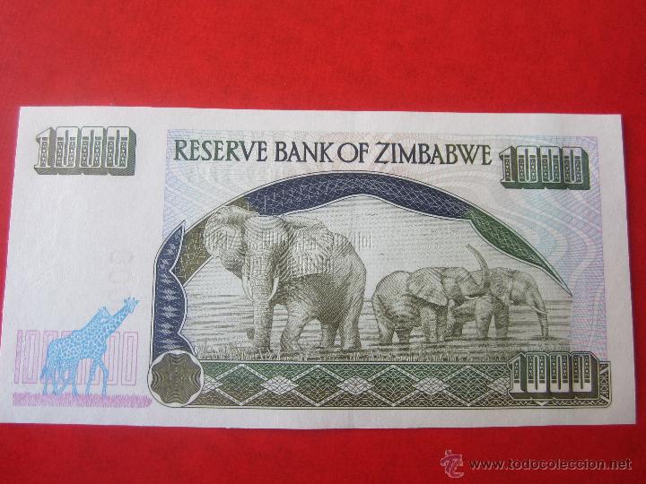 Billetes extranjeros: Zimbabwe. billete de 1000 dollars. 2003 - Foto 2