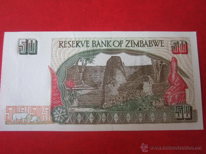 Billetes extranjeros: Zimbabwe. billete de 50 dollars. 1994 - Foto 2