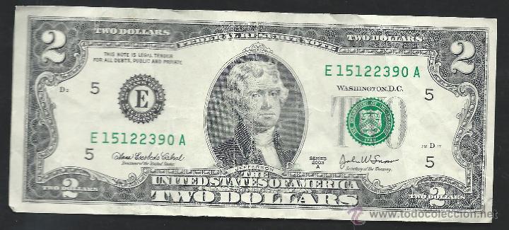 Billetes extranjeros: 4126B- 1 BILLETE DE 2 $ USA - Foto 1