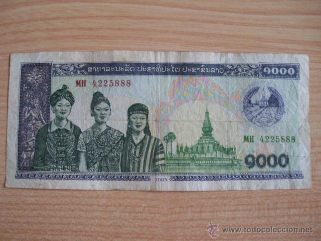 Billetes extranjeros: Billete de Laos. 1000 kip de 2003. PK 32 - Foto 1