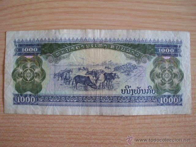 Billetes extranjeros: Billete de Laos. 1000 kip de 2003. PK 32 - Foto 2