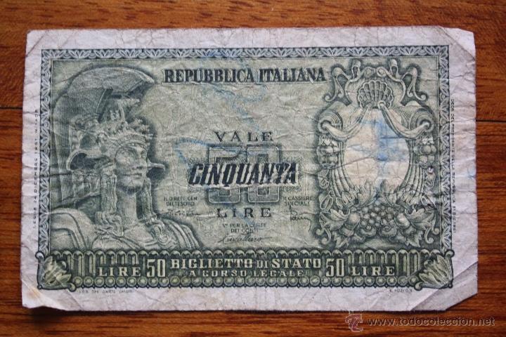 Billetes extranjeros: ITALIA, 50 LIRAS 1951 - Foto 1