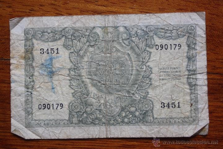 Billetes extranjeros: ITALIA, 50 LIRAS 1951 - Foto 2