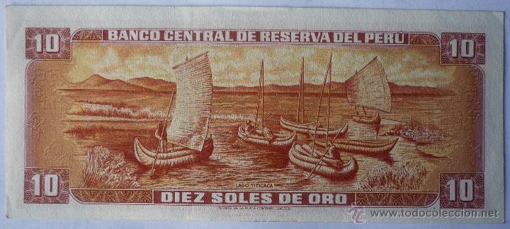 Billetes extranjeros: BILLETE DE 10 SOLES DE ORO DE PERU DE 1976. SIN CIRCULAR - Foto 2