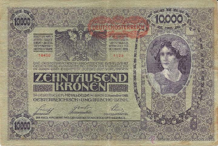 Billetes extranjeros: BILLETE 10.000 KRONEN, AUSTRIA - Foto 1