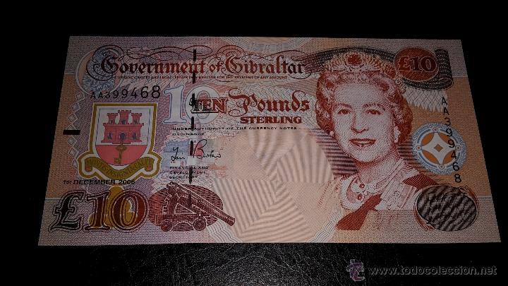 Billetes extranjeros: Gibraltar  10  pounds libras unc  2006 - Foto 1