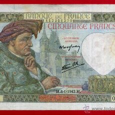 Billetes extranjeros: BILLETE FRANCIA , 50 FRANCOS 1942 , MBC+ , ORIGINAL , T370