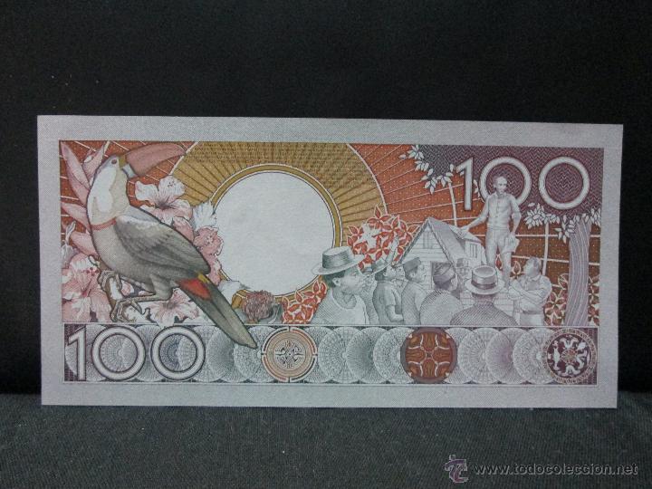 Billetes extranjeros: 100 gulden 1986 suriname sc - Foto 2