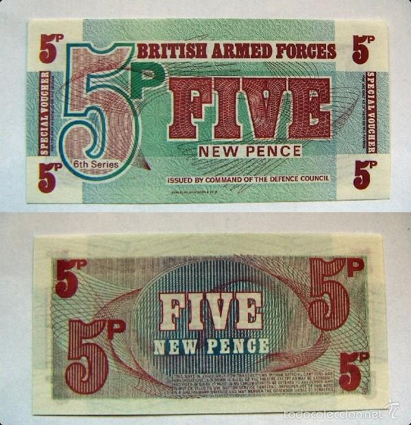 Billetes extranjeros: BILLETE BRITISH ARMED FORCES FIVE NEW PENCE PLANCHA - Foto 1