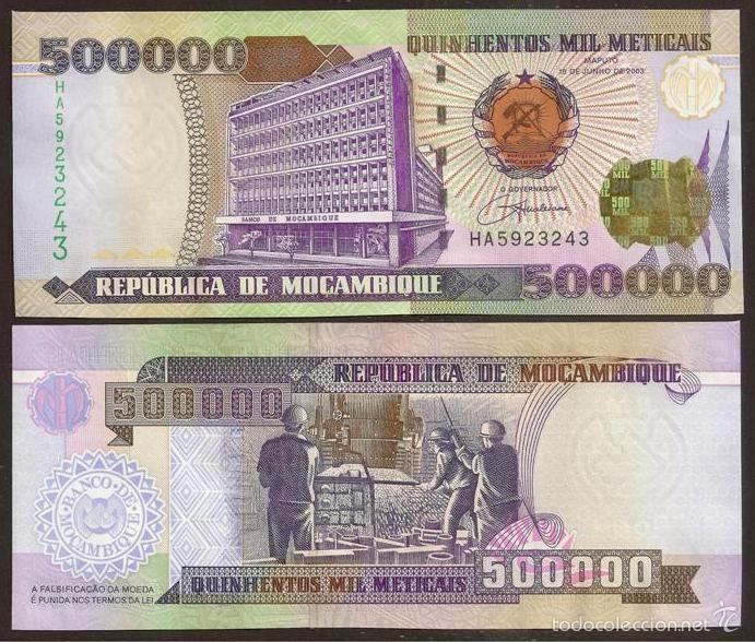Billetes extranjeros: MOZAMBIQUE. 500000 escudos 16.6.2003. Pick 142. S/C.