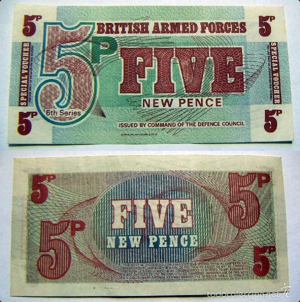 Billetes extranjeros: BILLETE BRITISH ARMED FORCES FIVE NEW PENCE PLANCHA - Foto 1