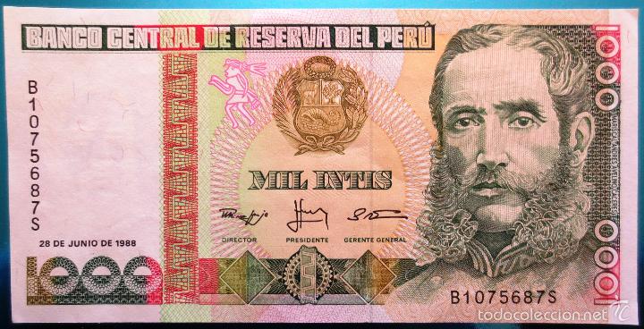 Billetes extranjeros: PERU  BILLETE DE 1000 INTIS DE 1988 S/C - Foto 1