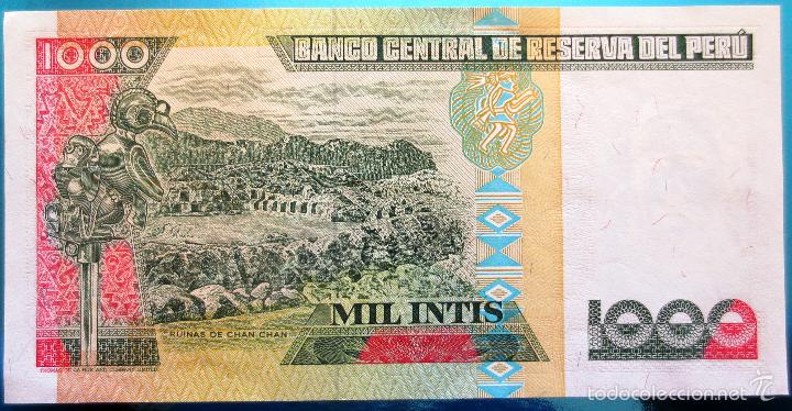 Billetes extranjeros: PERU  BILLETE DE 1000 INTIS DE 1988 S/C - Foto 2
