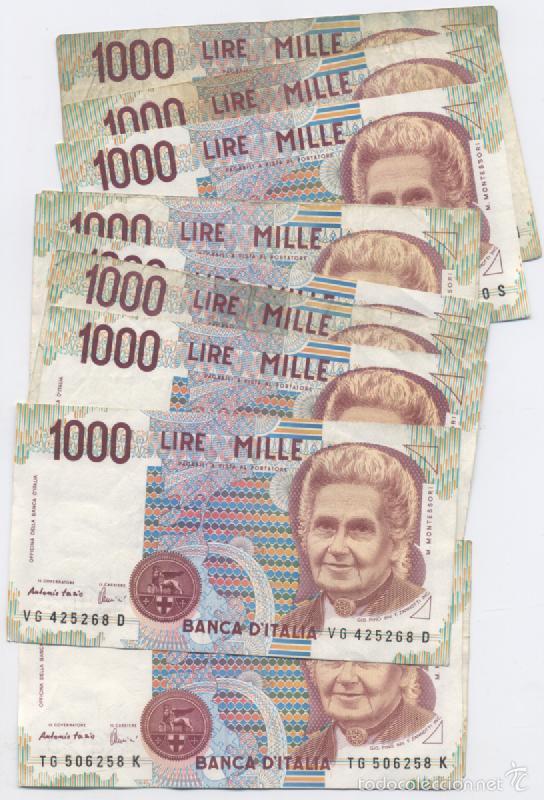International Banknotes: ITALIA-LOTE DE 11 BILLETES DE 1000 LIRAS