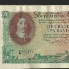 Billetes extranjeros: SOUTH ÁFRICA RESERVE 10 RAND 1949 / 1961 MUY RARO REF 76489. Lote 91657598