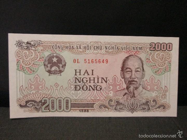 Billetes extranjeros: 2000 dong 1988 vietnam sc - Foto 1