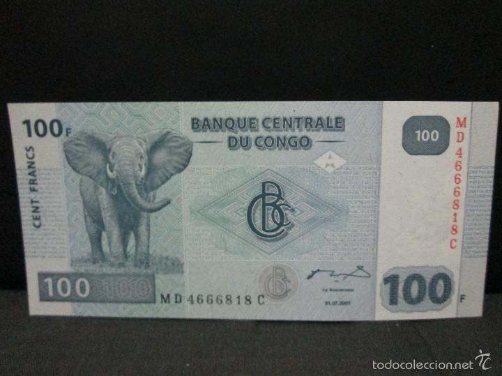 Billetes extranjeros: 100 francos 2007 congo sc - Foto 1