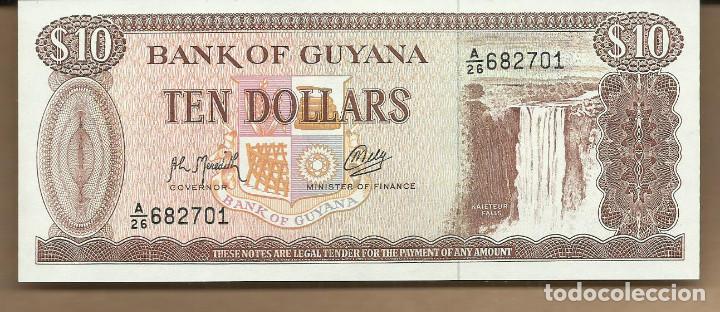 Billetes extranjeros: BILLETE DE GUYANA DE 10 DOLARES DE 1992 EN PLANCHA - Foto 1