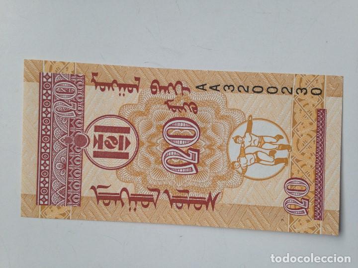 Billetes extranjeros: Billete Mongolia. 20 Mongo. 1993. Sin Circular - Foto 2
