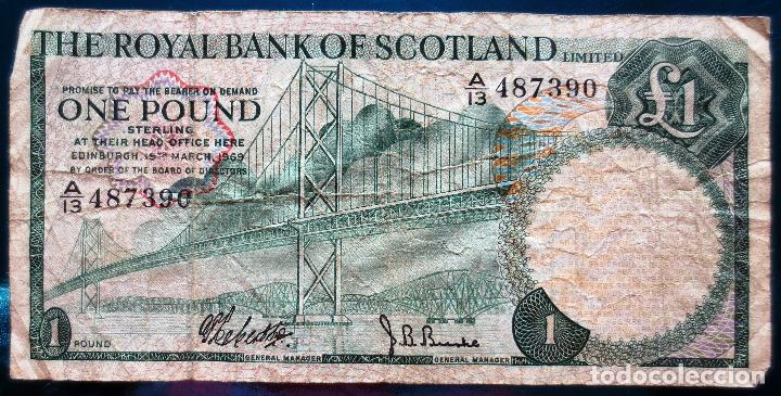 Billetes extranjeros: ESCOCIA  BILLETE DE 1 POUND DE 1969 P-329 - Foto 1
