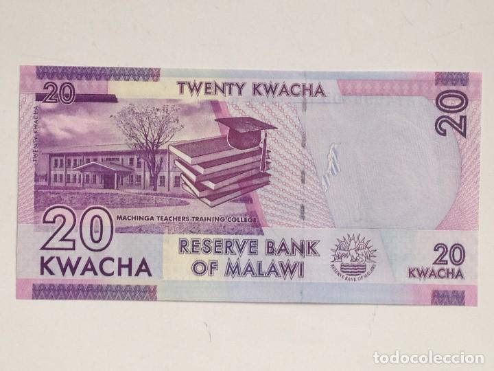 Billetes extranjeros: Billete Malawi. 20 Kwacha. 2015. Sin Circular - Foto 2