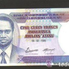 Billetes extranjeros: BURUNDI - 500 FRANCOS 1995 SC P.38 UNC. Lote 67183241