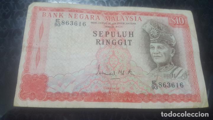Billetes extranjeros: BILLETE MALASIA 10 RINGGIT 1976/81  E/93 863616 - Foto 1