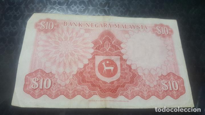 Billetes extranjeros: BILLETE MALASIA 10 RINGGIT 1976/81  E/93 863616 - Foto 2