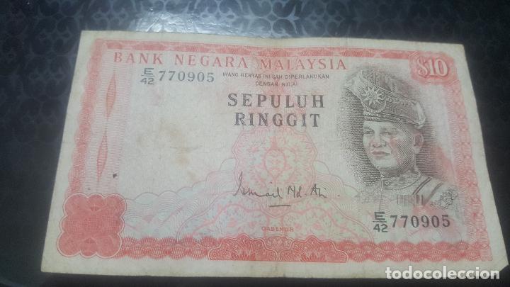 Billetes extranjeros: BILLETE MALASIA 10 RINGGIT 1976/81 E/42  770905 - Foto 1