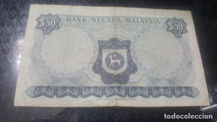 Billetes extranjeros: BILLETE MALASIA 50 RINGGIT 1972 - Foto 2